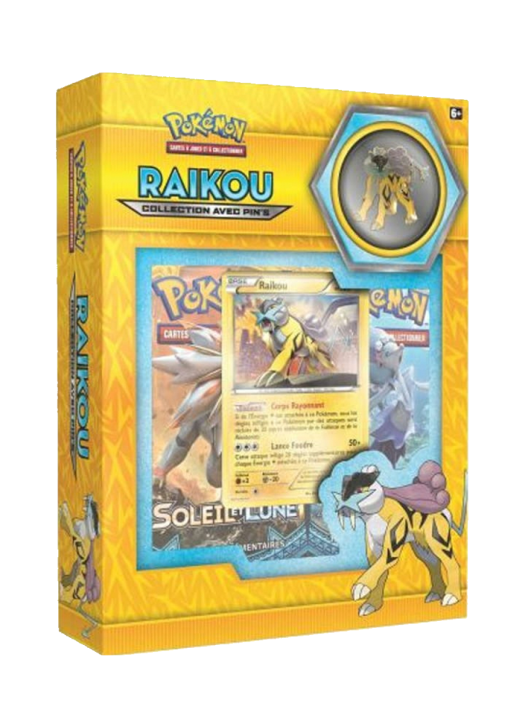 Coffret Pokémon Raikou Pin's FR scellé - 2 BOOSTERS - FR