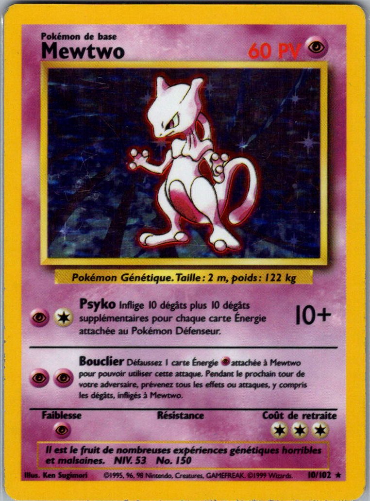 Mewtwo holo - Set de base - Edition 2- FR