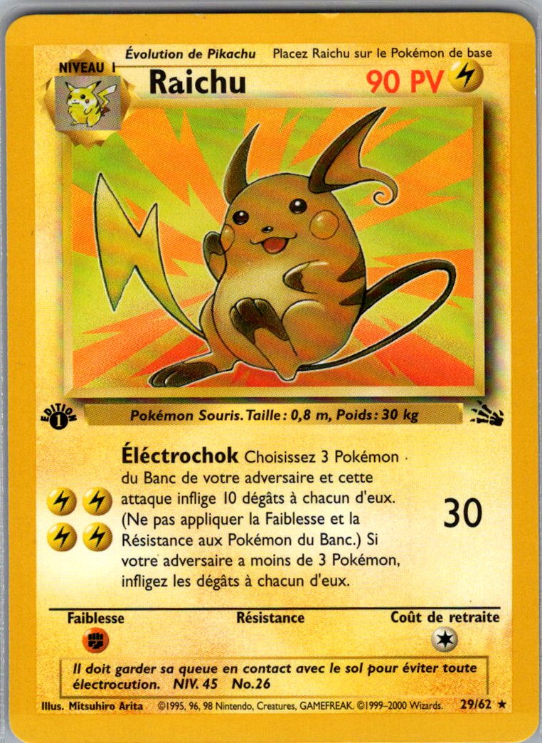 Raichu - fossile - edition 1 - FR