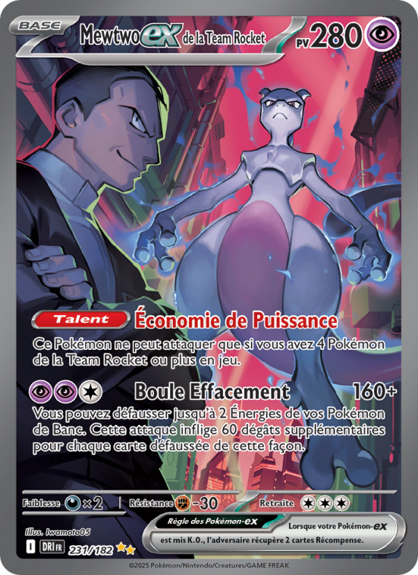 Mewtwo de la Team Rocket ex (DRI 231)