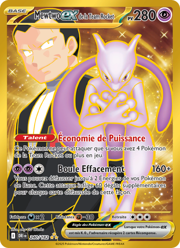 Mewtwo de la Team Rocket ex (DRI 240)