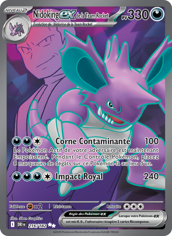 Nidoking de la Team Rocket ex (DRI 216)