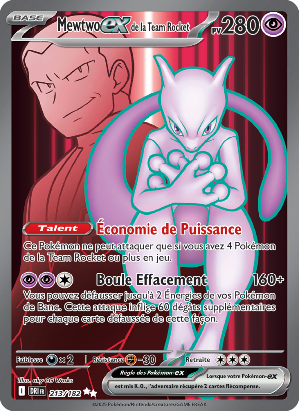 Mewtwo de la Team Rocket ex (DRI 213)